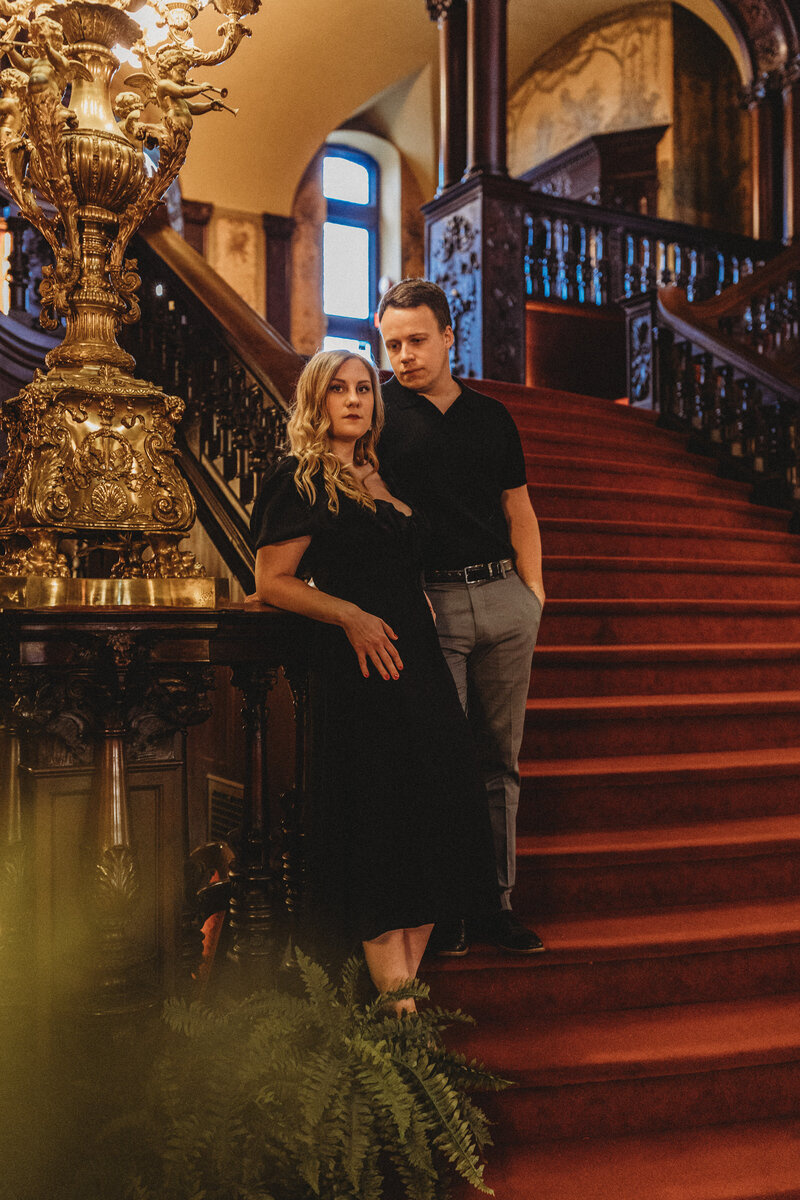 Bride and groom portrait during their elegant Philadelphia wedding
