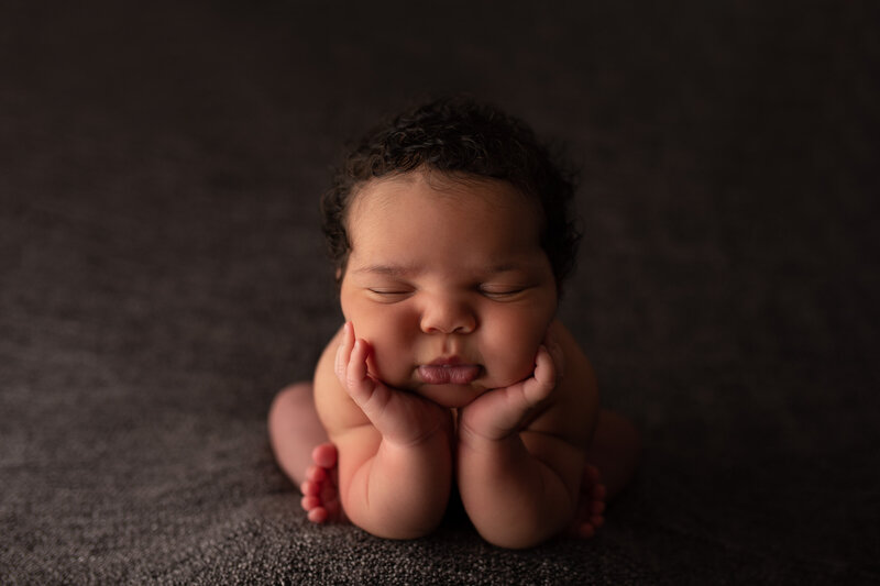 Clearwater newborn photography posed in studio
