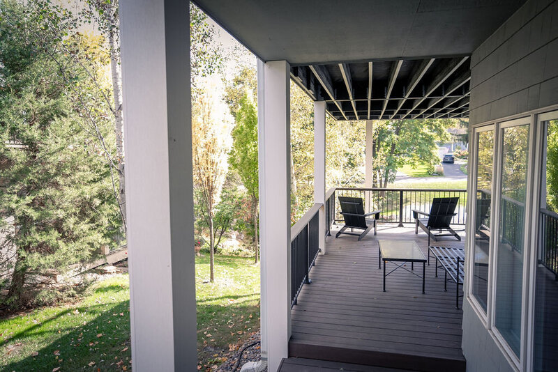 Alternate view of private lower deck directly underneath larger upper deck. 