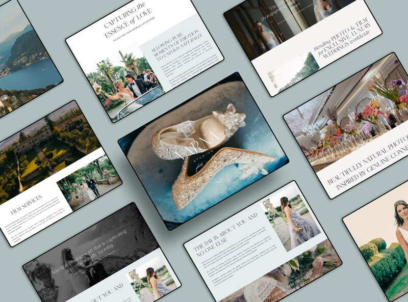 Landscape layout of Varna Studios website design showing full screen pages