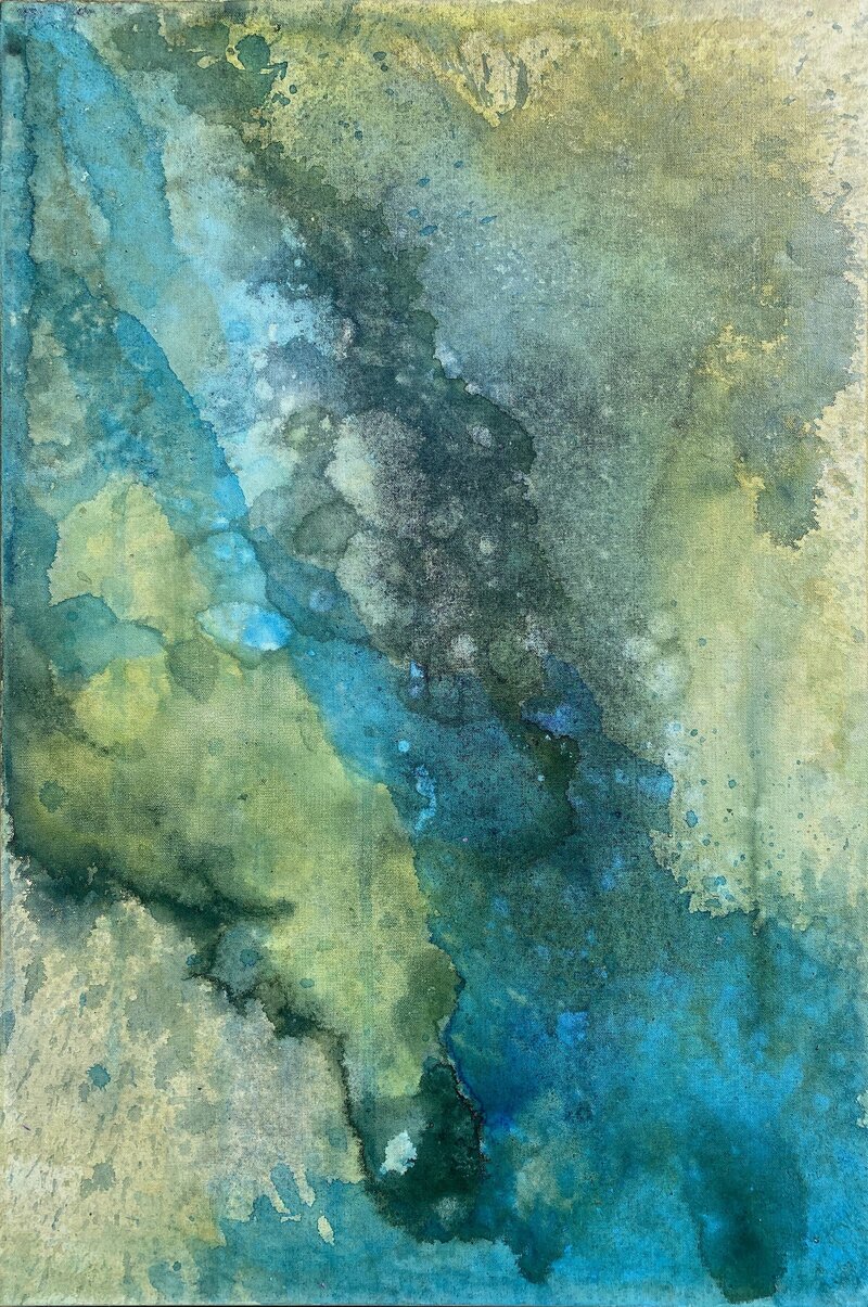 Andrea_Cermanski_First_Dive_Blue_Green_Painting_on_Canvas_Abstract