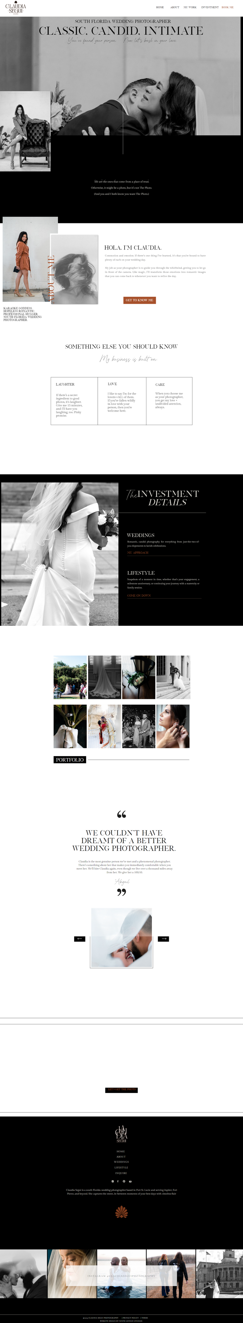 Website design and copywriting for Claudia's Photography