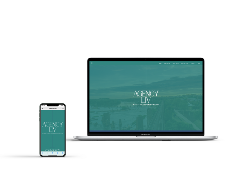 Website and branding design on a laptop screen.