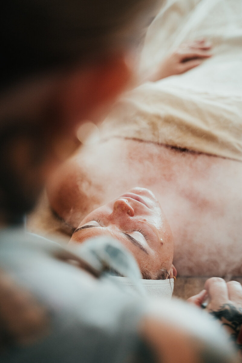 A person receiving a relaxing facial in eugene.
