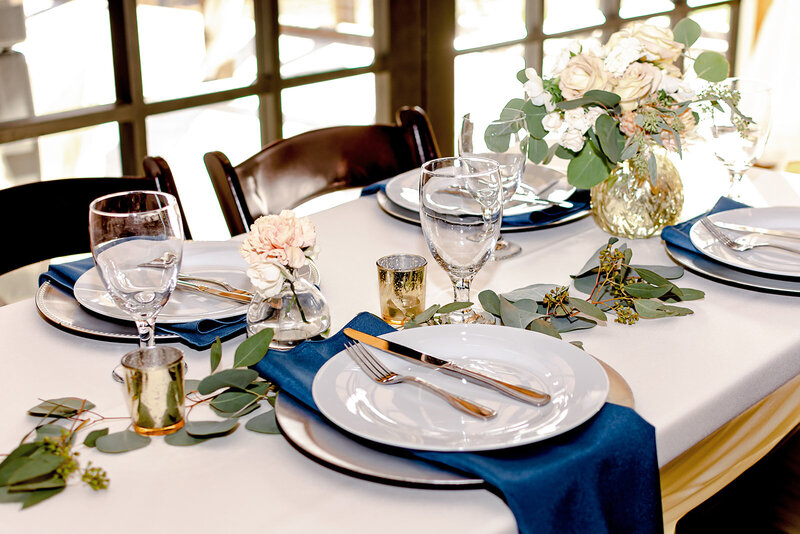 Classy barn table settings