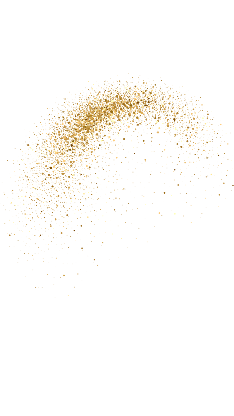 Chunky gold sparkles scattered in group across page