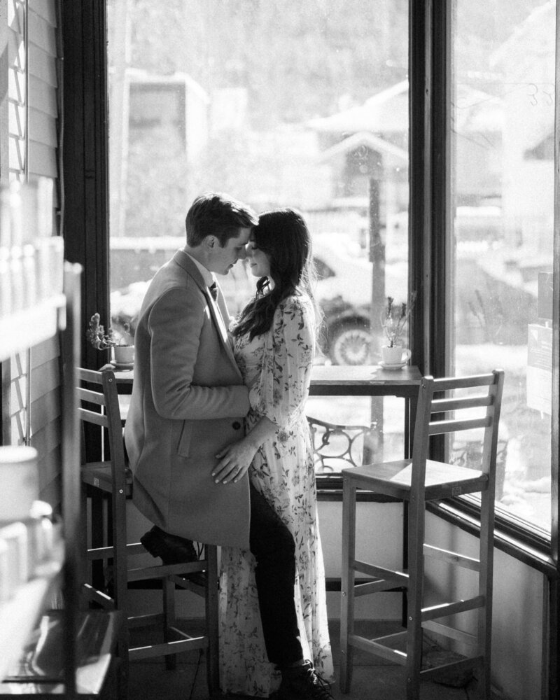 Colorado Bride and Groom Touching Foreheads