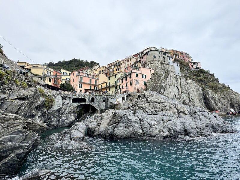 Cinque Terre Manarola view from water 