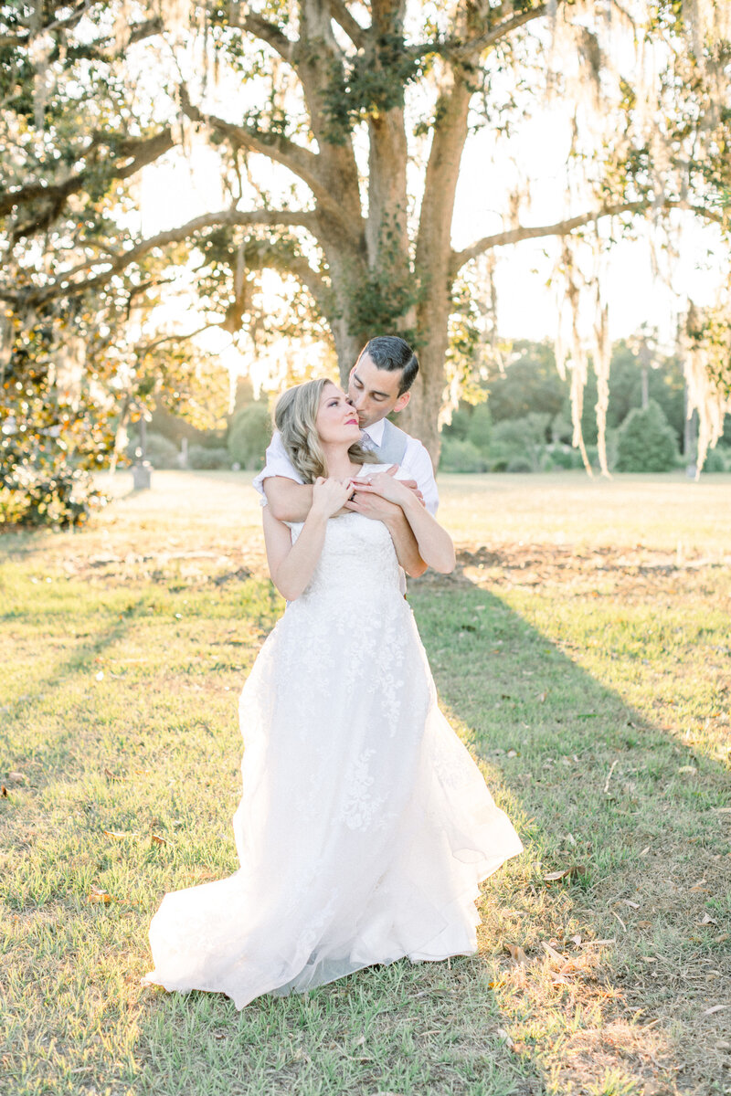 intimate golden hour bride and groom sunset portraits