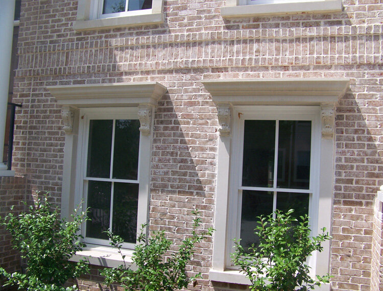 Detail of contemporary traditional building window surrounds
