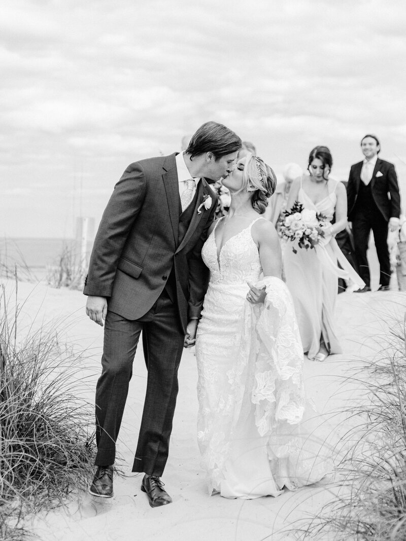 Black & White Couple Kissing Omni Oceanfront Resort Hilton Head South Carolina