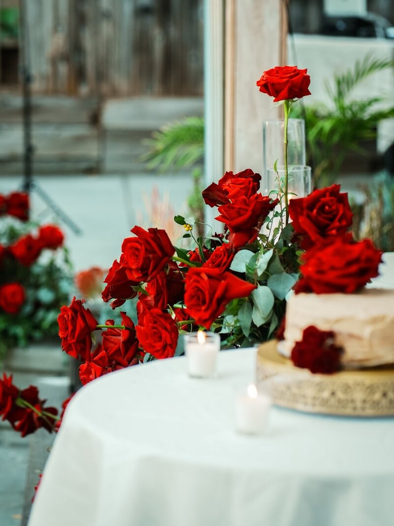 floral rose arrangements styled by Yours Truly, a wedding planner and designer in New Jersey