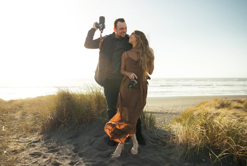 couple standing on a beach. Photo by Kollar photography. Arizona Elopement Photographer