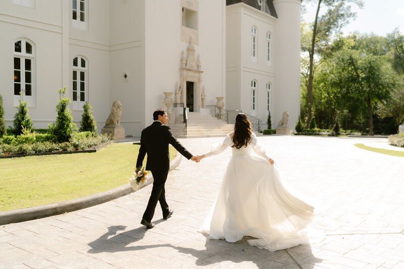 Bride and groom after saying I Do at the Luminare