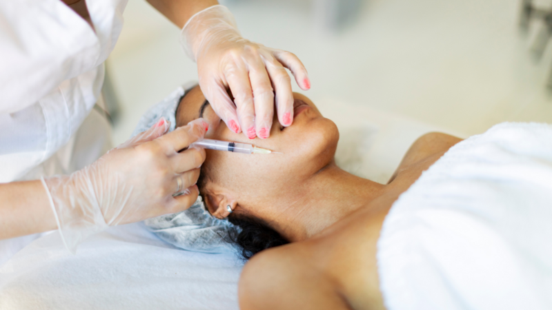 person getting laser treatment