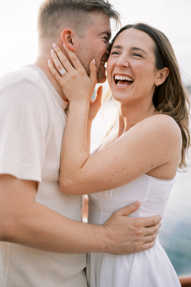 Newly Engaged Couple Embracing in Wisconsin - Taken by Emily Barbara Wisconsin Wedding Photographer
