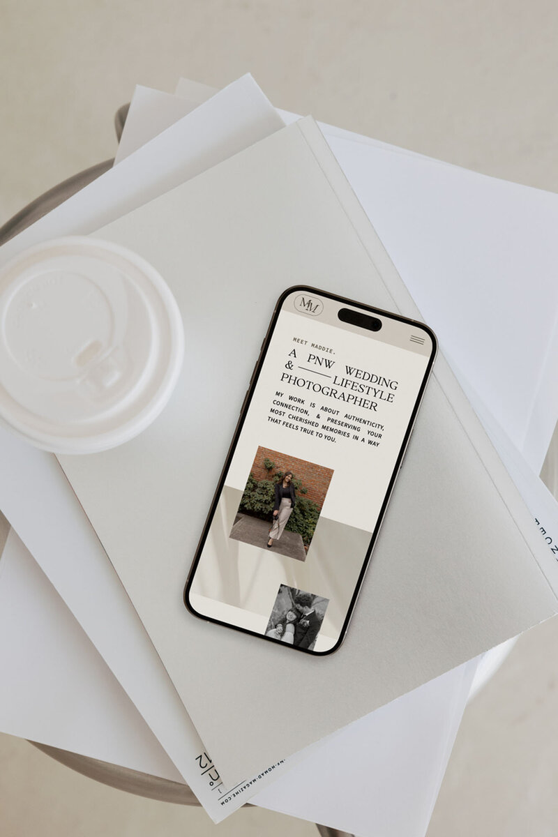 iphone mockup of website by showit designer for photographers Palme Design Co