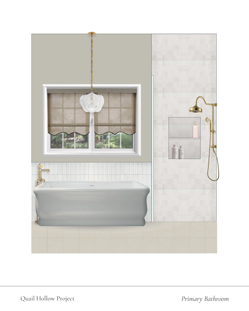 Beautiful, traditional bathroom with freestanding bathtub, glass shower and antique hardware by Sister Studio