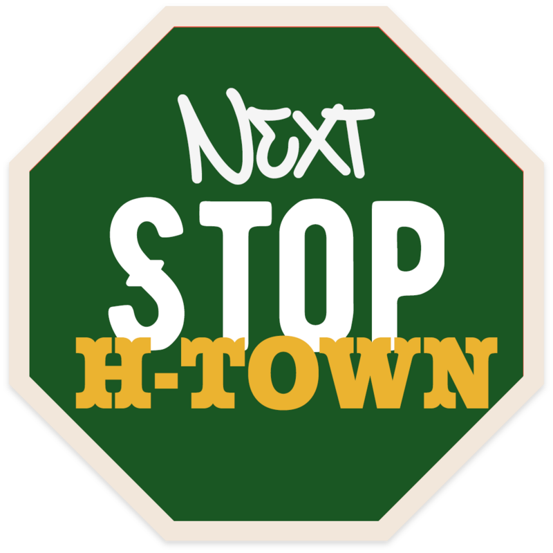 green stop sign that reads 'next stop???'