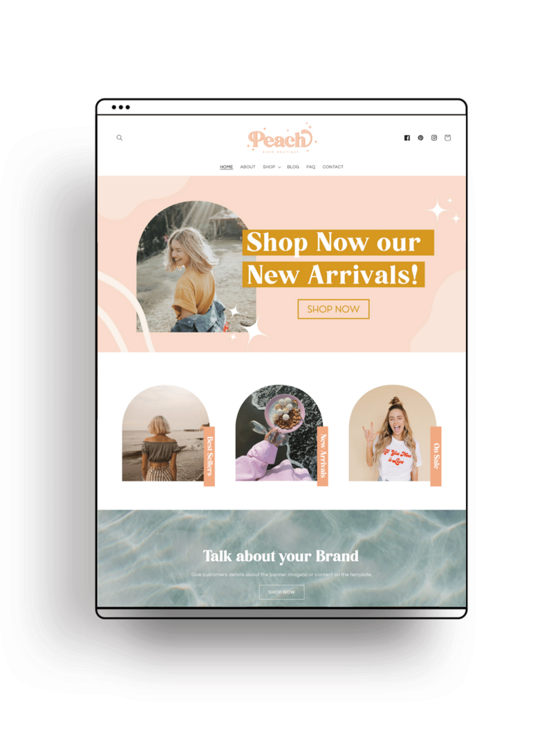 peach boho shopify theme for youthful brands and online shops