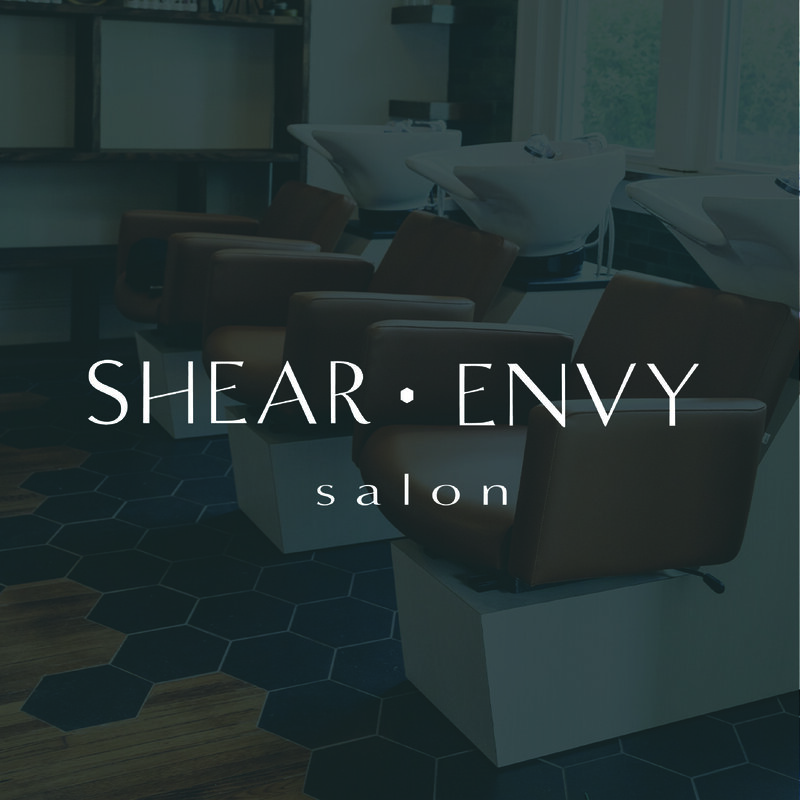Updated logo and graphic design project for Shear Envy Salon in Oxford, MS