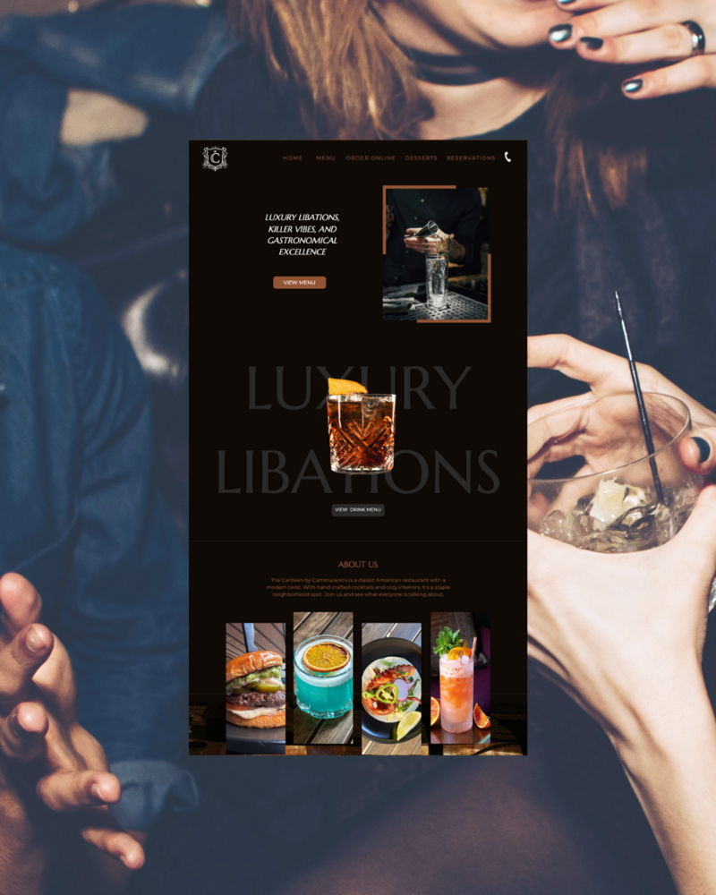 home page of website