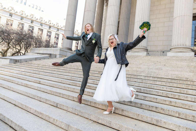 sachin and babi light blue dress Winter Chicago City Hall Wedding