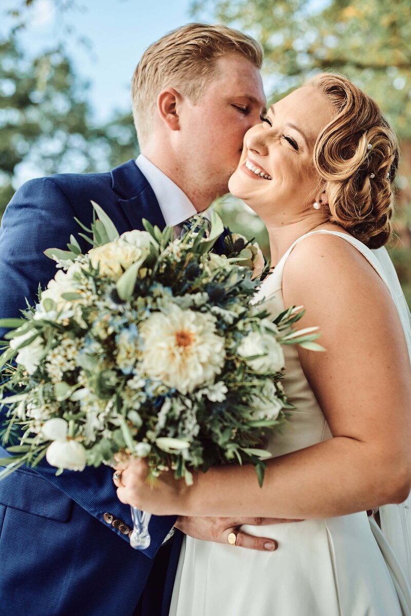 Couple Share a Moment in the woods in Rochester Hills, Michigan