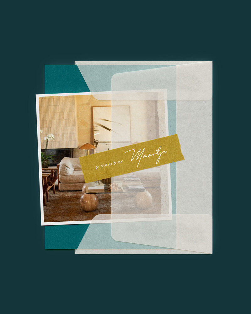 Tablet met het kleurrijke openingsbeeld van Dimora di Dante en handgeschilderde achtergrond, ontworpen door Studio Vers.