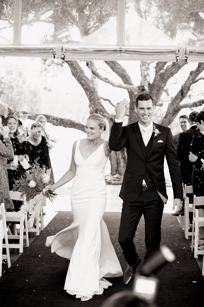 Newly-weds walks down the aisle