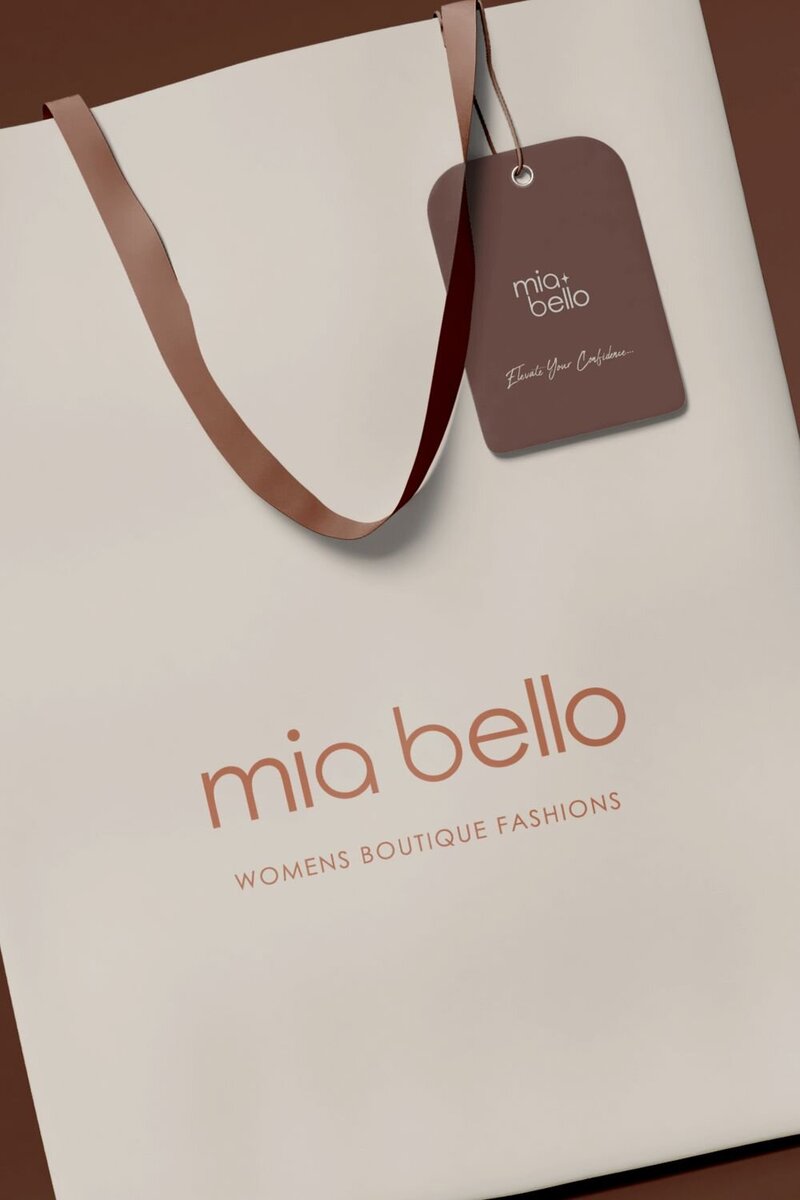 Mia Bello Fashions shopping bag design