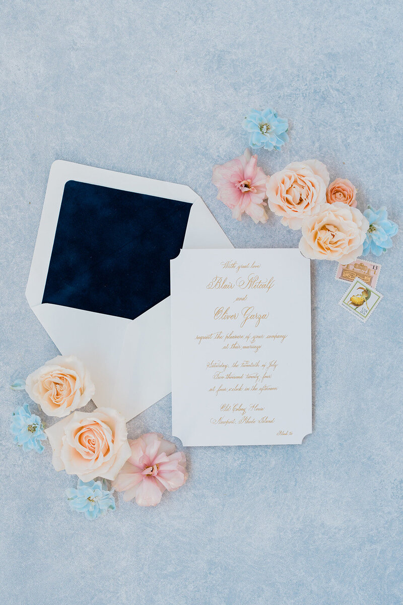Boston custom wedding invitation