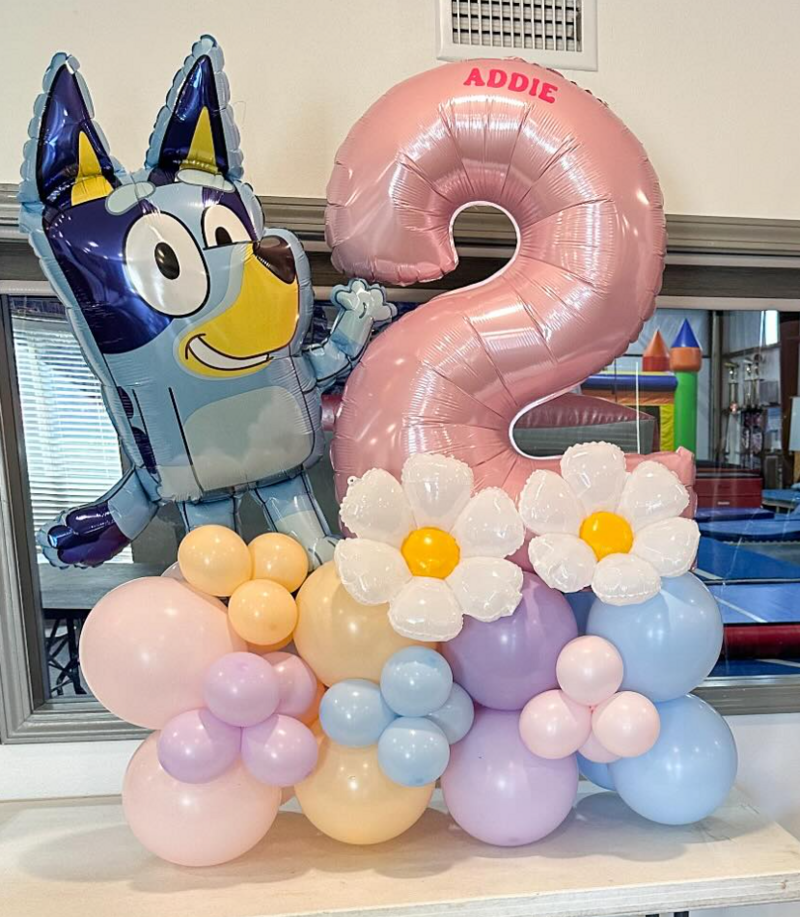bluey birthday party balloons