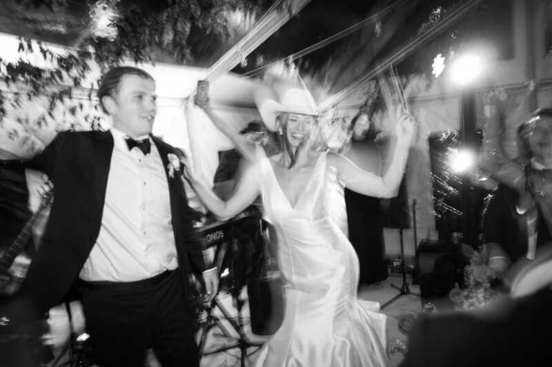 Bride and groom dancing at Aspen wedding