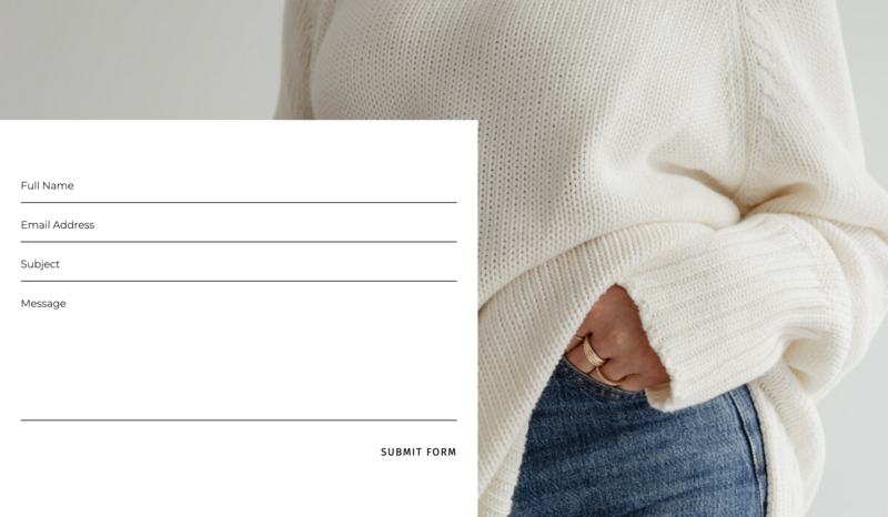 contact form commercial use layout