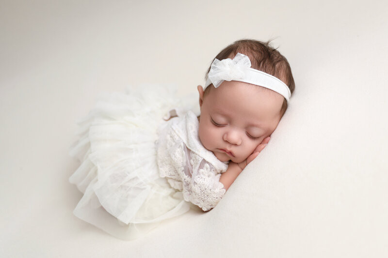 photographer orange county newborn on white blanket