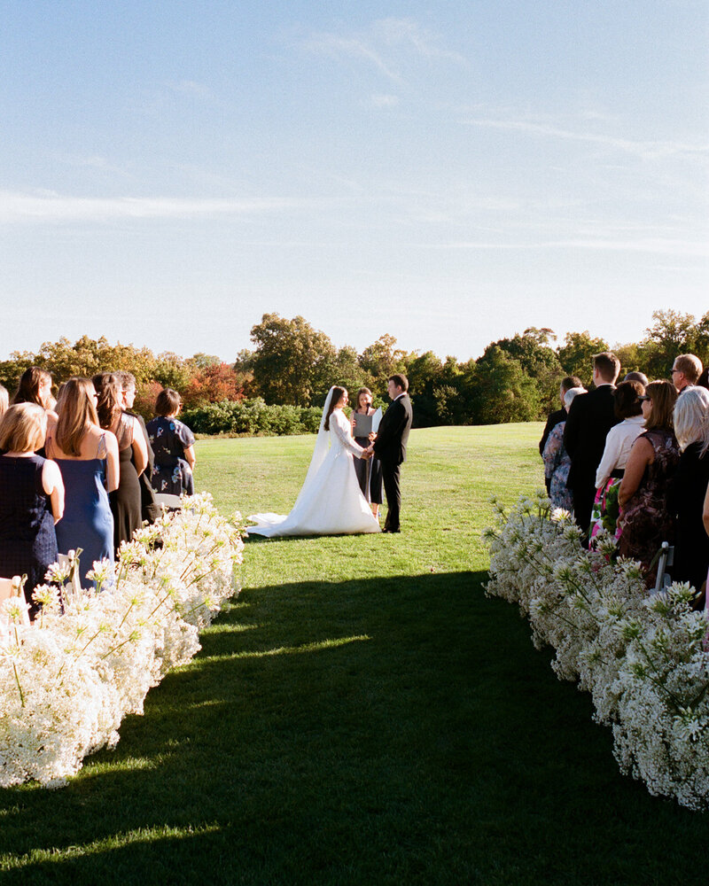 Elegant tented wedding ceremony in Connecticut