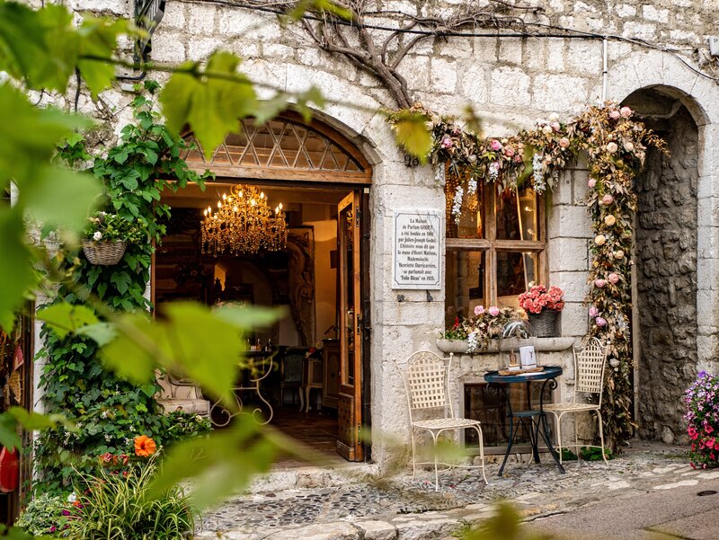 La Maison Godet Parfum shop in the medieval village of Saint Paul-de-Vence in the South of France.   