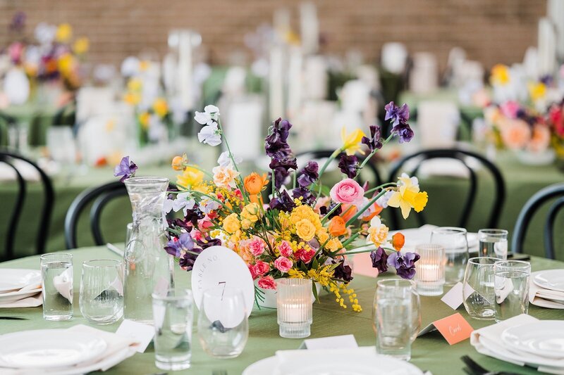Floral arrangement at Barr Mansion wedding planned by Bianca Nichole and Co
