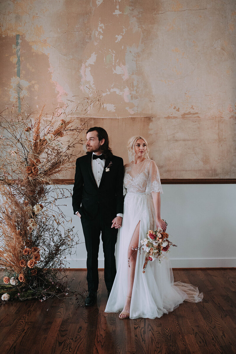 bride and groom at Wilburn Street Studio