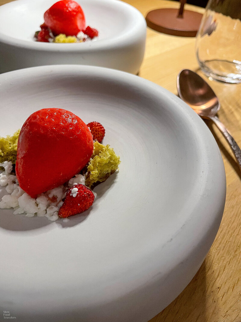 Dessert number two at Ristorante Condividere - it looks like a strawberry but it's actually a pastry.