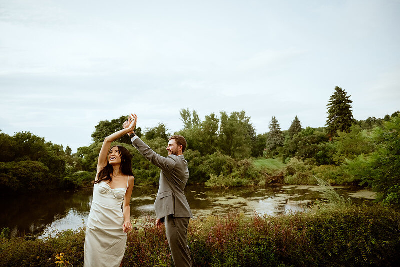 Miles and vicky at thier pre wedding shoot in  the summewr in Burlighton Vermont n