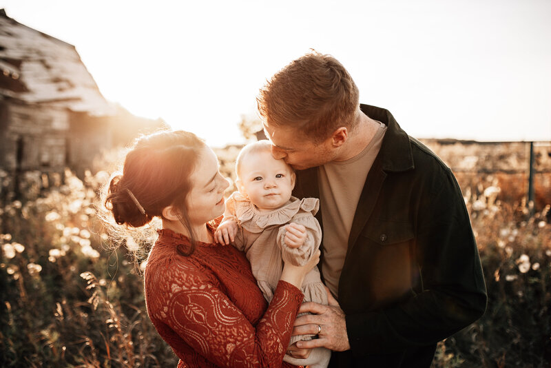 sunset magic with baby girl