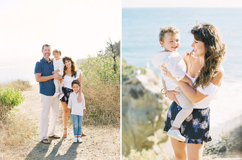A family snuggles and plays at the beach with tamily photographer Daniele Rose