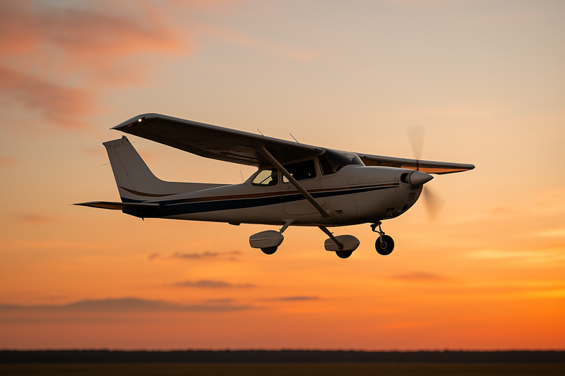 A small plane flying above the horizon, symbolizing adventure, individuality, and the unique edge professional dating portraits add to online profiles.