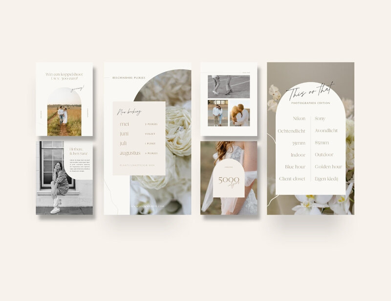 Neutrale Instagram templates voor fotografen Ivory Vines 5