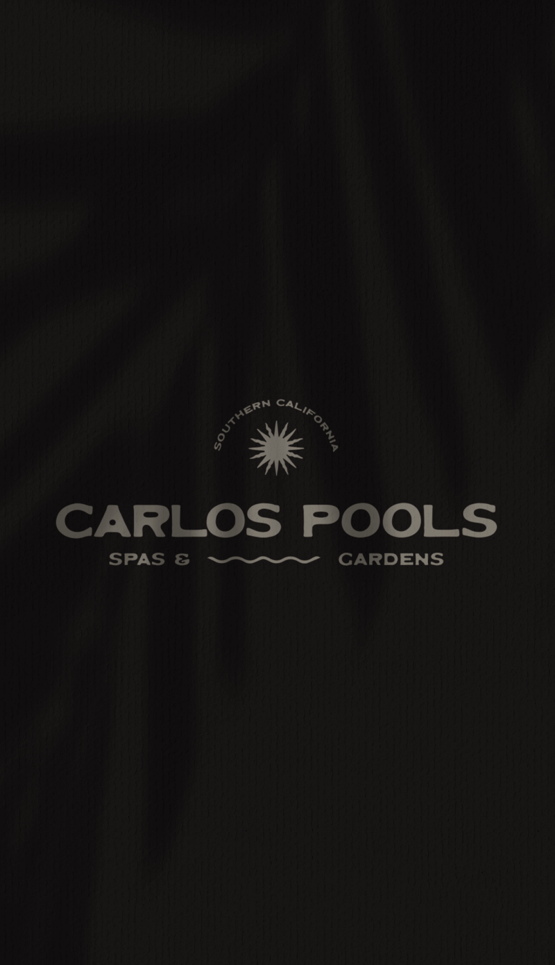 Branding for pool company showing website and brand design for creatives