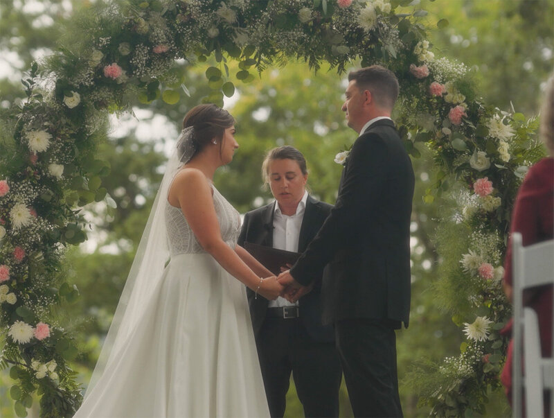 Shannon & Jacob bride and groom exchanging vows