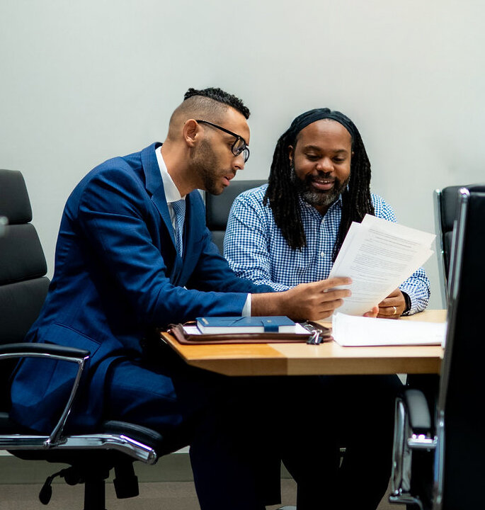 Central Ohio adoption attorney meeting with a client to discuss the adoption process during a consultation