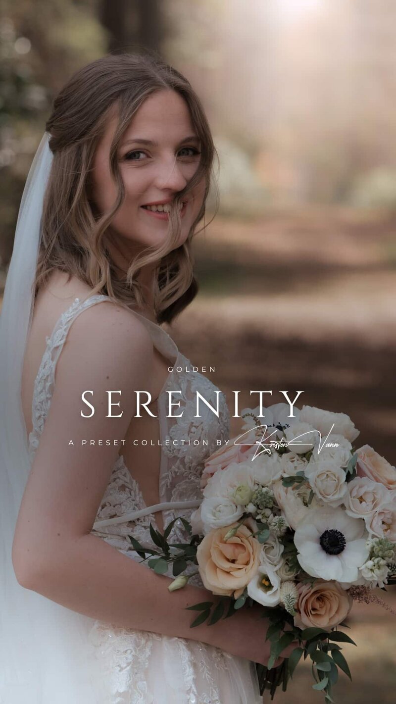 Golden hour wedding image enhanced with Honey Haze preset from Golden Serenity

